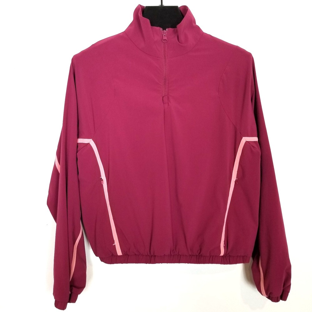 Outdoor Voices Women Cropped Lightspeed 1/4 Zip Pullover Jacket Sz S Pink